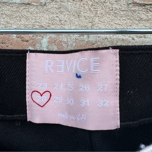 REVICE Two-tone Jeans Black White On & Off Again Ex-boyfriend Wavy Denim B&W 28 - Picture 8 of 14